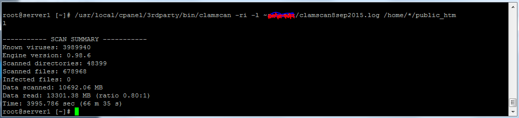 Clamscan linux server