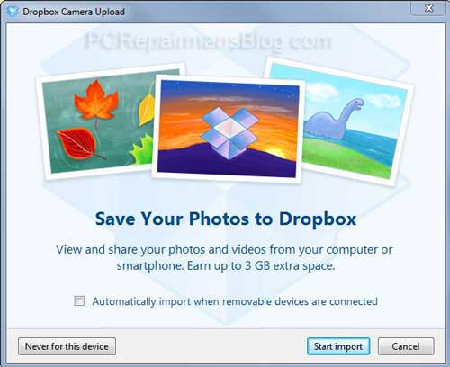 Dropbox camera upload