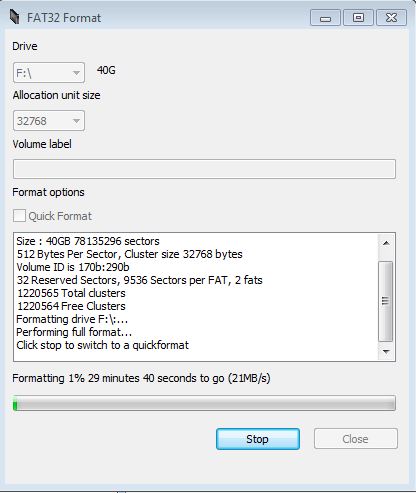 Format external hard drive FAT32