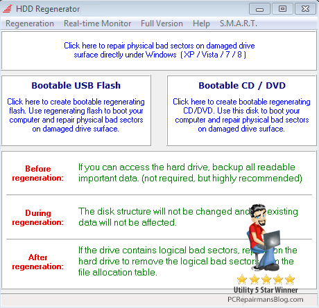 hdd regenerator 2019 fix drive error