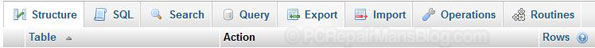 phpmyadmin sql wordpress